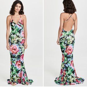 NEW Norma Kamali low back slip Mermaid Fishtail Gown SMALL